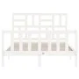 Estructura cama de matrimonio con cabecero madera maciza blanco de vidaXL, Camas y somieres - Ref: Foro24-3193047, Precio: 12...