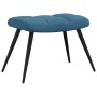 Sillón de relax con taburete terciopelo azul