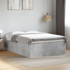Estructura de cama madera de ingeniería gris hormigón 140x190cm Estructura de cama madera de ingeniería gris hormigón 140x190cm