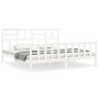 White solid wood bed frame with headboard 200x200 cm by vidaXL, Beds and slatted bases - Ref: Foro24-3193097, Price: 154,78 €...