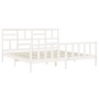 Weißer Massivholzbettrahmen mit Kopfteil 200x200 cm von vidaXL, Betten und Lattenroste - Ref: Foro24-3193097, Preis: 154,78 €...