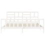 Weißer Massivholzbettrahmen mit Kopfteil 200x200 cm von vidaXL, Betten und Lattenroste - Ref: Foro24-3193097, Preis: 154,78 €...