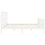 White solid wood bed frame with headboard 200x200 cm by vidaXL, Beds and slatted bases - Ref: Foro24-3193097, Price: 154,78 €...