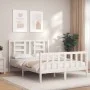 Weißer Massivholzbettrahmen mit Kopfteil 120x200 cm von vidaXL, Betten und Lattenroste - Ref: Foro24-3192877, Preis: 126,32 €...