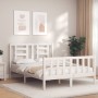 Weißer Massivholzbettrahmen mit Kopfteil 120x200 cm von vidaXL, Betten und Lattenroste - Ref: Foro24-3192877, Preis: 129,70 €...