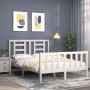 Weißer Massivholzbettrahmen mit Kopfteil 120x200 cm von vidaXL, Betten und Lattenroste - Ref: Foro24-3192877, Preis: 129,70 €...