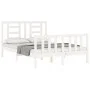 Estructura de cama con cabecero madera maciza blanco 120x200 cm de vidaXL, Camas y somieres - Ref: Foro24-3192877, Precio: 12...
