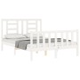 Weißer Massivholzbettrahmen mit Kopfteil 120x200 cm von vidaXL, Betten und Lattenroste - Ref: Foro24-3192877, Preis: 129,70 €...
