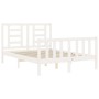 Weißer Massivholzbettrahmen mit Kopfteil 120x200 cm von vidaXL, Betten und Lattenroste - Ref: Foro24-3192877, Preis: 129,70 €...