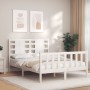 Weißer Massivholzbettrahmen mit Kopfteil 120x200 cm von vidaXL, Betten und Lattenroste - Ref: Foro24-3192812, Preis: 133,43 €...