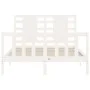 Estructura de cama con cabecero madera maciza blanco 120x200 cm de vidaXL, Camas y somieres - Ref: Foro24-3192812, Precio: 12...