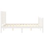 Weißer Massivholzbettrahmen mit Kopfteil 120x200 cm von vidaXL, Betten und Lattenroste - Ref: Foro24-3192812, Preis: 133,43 €...