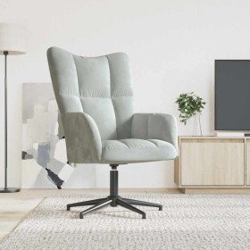 Sillón de relax de terciopelo gris claro Sillón de relax de terciopelo gris claro