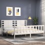 Weißer Massivholzbettrahmen mit Kopfteil 200x200cm von vidaXL, Betten und Lattenroste - Ref: Foro24-3192837, Preis: 172,17 €,...