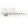 White solid wood bed frame with headboard 200x200cm by vidaXL, Beds and slatted bases - Ref: Foro24-3192837, Price: 169,65 €,...
