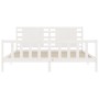 Weißer Massivholzbettrahmen mit Kopfteil 200x200cm von vidaXL, Betten und Lattenroste - Ref: Foro24-3192837, Preis: 172,17 €,...