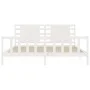 White solid wood bed frame with headboard 200x200cm by vidaXL, Beds and slatted bases - Ref: Foro24-3192837, Price: 169,65 €,...
