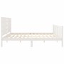 Weißer Massivholzbettrahmen mit Kopfteil 200x200cm von vidaXL, Betten und Lattenroste - Ref: Foro24-3192837, Preis: 172,17 €,...