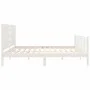 White solid wood bed frame with headboard 200x200cm by vidaXL, Beds and slatted bases - Ref: Foro24-3192837, Price: 169,65 €,...