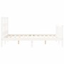 Weißer Massivholzbettrahmen mit Kopfteil 140x190 cm von vidaXL, Betten und Lattenroste - Ref: Foro24-3192992, Preis: 139,38 €...