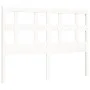 White solid wood bed frame with headboard 140x190 cm by vidaXL, Beds and slatted bases - Ref: Foro24-3192992, Price: 134,95 €...