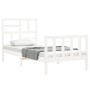 White solid wood bed frame with headboard by vidaXL, Beds and slatted bases - Ref: Foro24-3193042, Price: 101,17 €, Discount: %