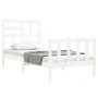 White solid wood bed frame with headboard by vidaXL, Beds and slatted bases - Ref: Foro24-3193042, Price: 99,85 €, Discount: %