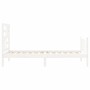 White solid wood bed frame with headboard by vidaXL, Beds and slatted bases - Ref: Foro24-3193042, Price: 101,17 €, Discount: %
