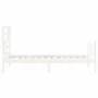 White solid wood bed frame with headboard by vidaXL, Beds and slatted bases - Ref: Foro24-3193042, Price: 99,85 €, Discount: %