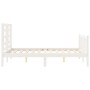 White solid wood bed frame with headboard 140x200 cm by vidaXL, Beds and slatted bases - Ref: Foro24-3192882, Price: 132,41 €...