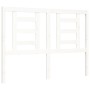 White solid wood bed frame with headboard 140x200 cm by vidaXL, Beds and slatted bases - Ref: Foro24-3192882, Price: 132,41 €...