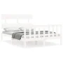 Estructura cama de matrimonio con cabecero madera maciza blanco de vidaXL, Camas y somieres - Ref: Foro24-3193242, Precio: 12...
