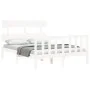 Estructura cama de matrimonio con cabecero madera maciza blanco de vidaXL, Camas y somieres - Ref: Foro24-3193242, Precio: 12...