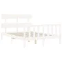 Estructura cama de matrimonio con cabecero madera maciza blanco de vidaXL, Camas y somieres - Ref: Foro24-3193242, Precio: 12...
