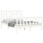 Weißer Massivholzbettrahmen mit Kopfteil 120x200 cm von vidaXL, Betten und Lattenroste - Ref: Foro24-3193137, Preis: 128,78 €...