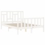 Weißer Massivholzbettrahmen mit Kopfteil 120x200 cm von vidaXL, Betten und Lattenroste - Ref: Foro24-3193137, Preis: 128,78 €...
