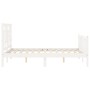 Weißer Massivholzbettrahmen mit Kopfteil 120x200 cm von vidaXL, Betten und Lattenroste - Ref: Foro24-3193137, Preis: 128,78 €...