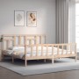 Estructura de cama con cabecero madera maciza 200x200 cm de vidaXL, Camas y somieres - Ref: Foro24-3193161, Precio: 141,70 €,...