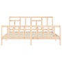 Estructura de cama con cabecero madera maciza 200x200 cm de vidaXL, Camas y somieres - Ref: Foro24-3193161, Precio: 141,70 €,...