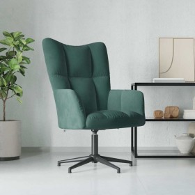 Sillón de relax de terciopelo verde oscuro