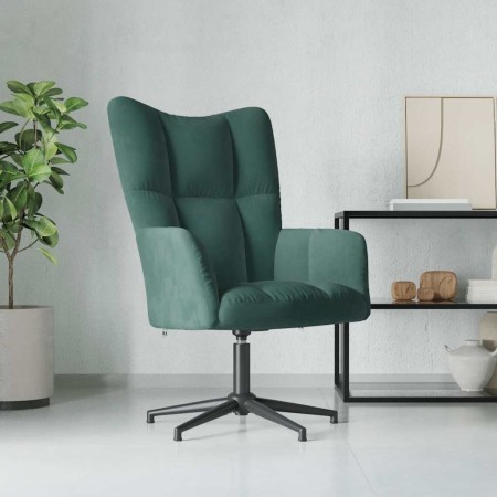 Sillón de relax de terciopelo verde oscuro