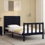 Single bed frame with black solid wood headboard by vidaXL, Beds and slatted bases - Ref: Foro24-3193170, Price: 134,99 €, Di...