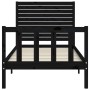 Single bed frame with black solid wood headboard by vidaXL, Beds and slatted bases - Ref: Foro24-3193170, Price: 136,81 €, Di...