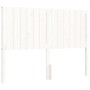 White solid wood bed frame with headboard 140x200 cm by vidaXL, Beds and slatted bases - Ref: Foro24-3192947, Price: 157,14 €...