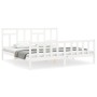 Weißer Massivholzbettrahmen mit Kopfteil 200x200 cm von vidaXL, Betten und Lattenroste - Ref: Foro24-3193162, Preis: 153,74 €...