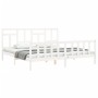 Weißer Massivholzbettrahmen mit Kopfteil 200x200 cm von vidaXL, Betten und Lattenroste - Ref: Foro24-3193162, Preis: 153,74 €...