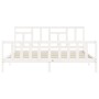 Weißer Massivholzbettrahmen mit Kopfteil 200x200 cm von vidaXL, Betten und Lattenroste - Ref: Foro24-3193162, Preis: 153,74 €...