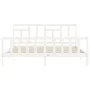 White solid wood bed frame with headboard 200x200 cm by vidaXL, Beds and slatted bases - Ref: Foro24-3193162, Price: 151,46 €...