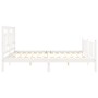 Weißer Massivholzbettrahmen mit Kopfteil 200x200 cm von vidaXL, Betten und Lattenroste - Ref: Foro24-3193162, Preis: 153,74 €...