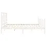 White solid wood bed frame with headboard 200x200 cm by vidaXL, Beds and slatted bases - Ref: Foro24-3193162, Price: 151,46 €...